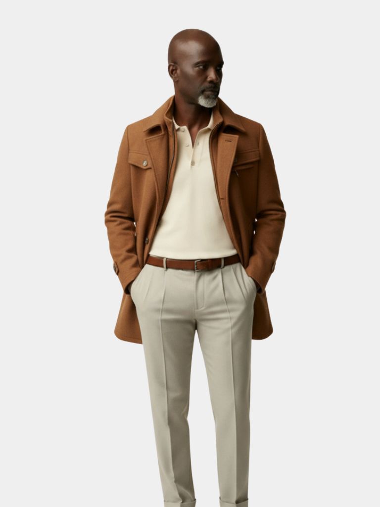 Cappotto Essenziale in Mistura di Lana - Roma Essenza