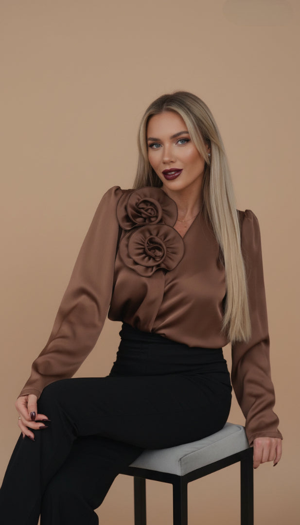 Blusa in satin - Doppio Fiore