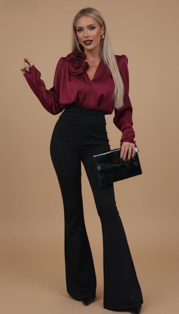 Blusa in satin - Doppio Fiore