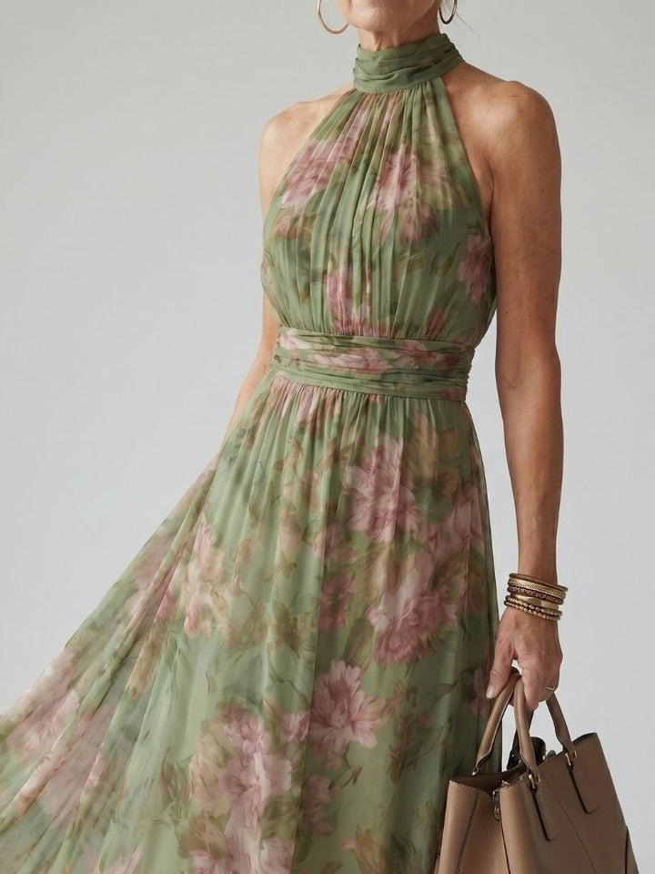 Mirella | Abito Midi con Scollo All’Americana Arricciato