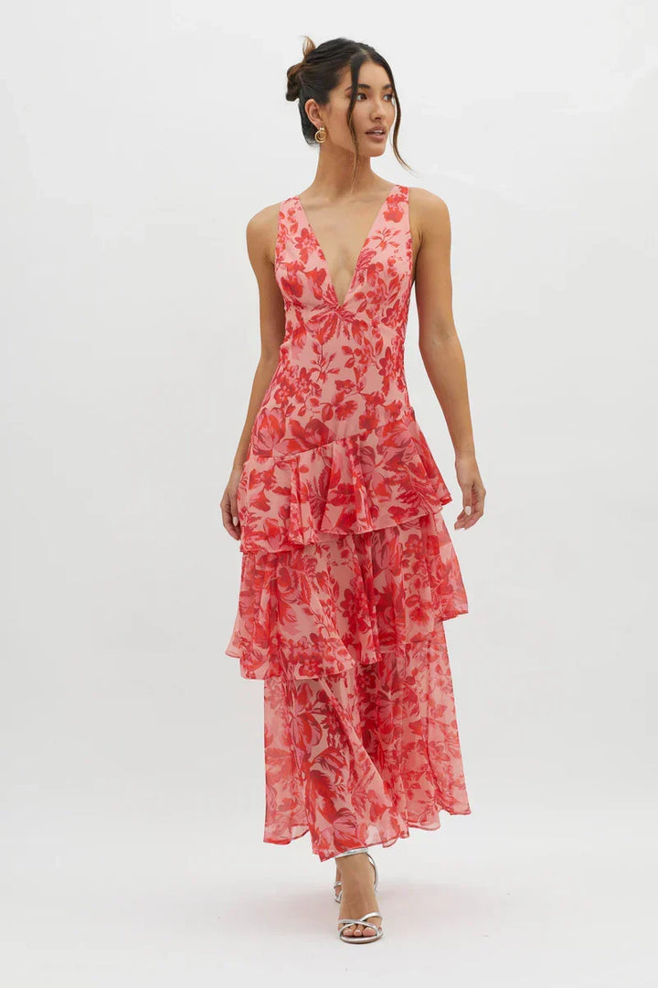 LISA | Abito midi floreale elegante