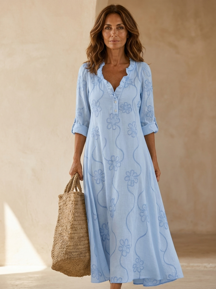 Giada | Abito lungo a fiori dallo stile bohémien
