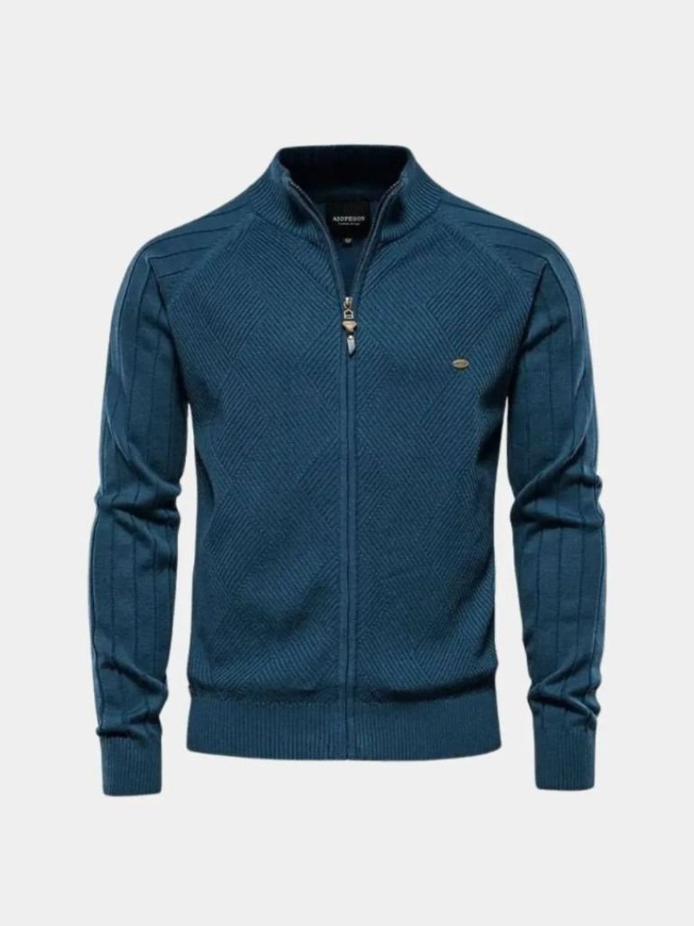 Cardigan Maglione Jacquard con Zip - Roma Essenza