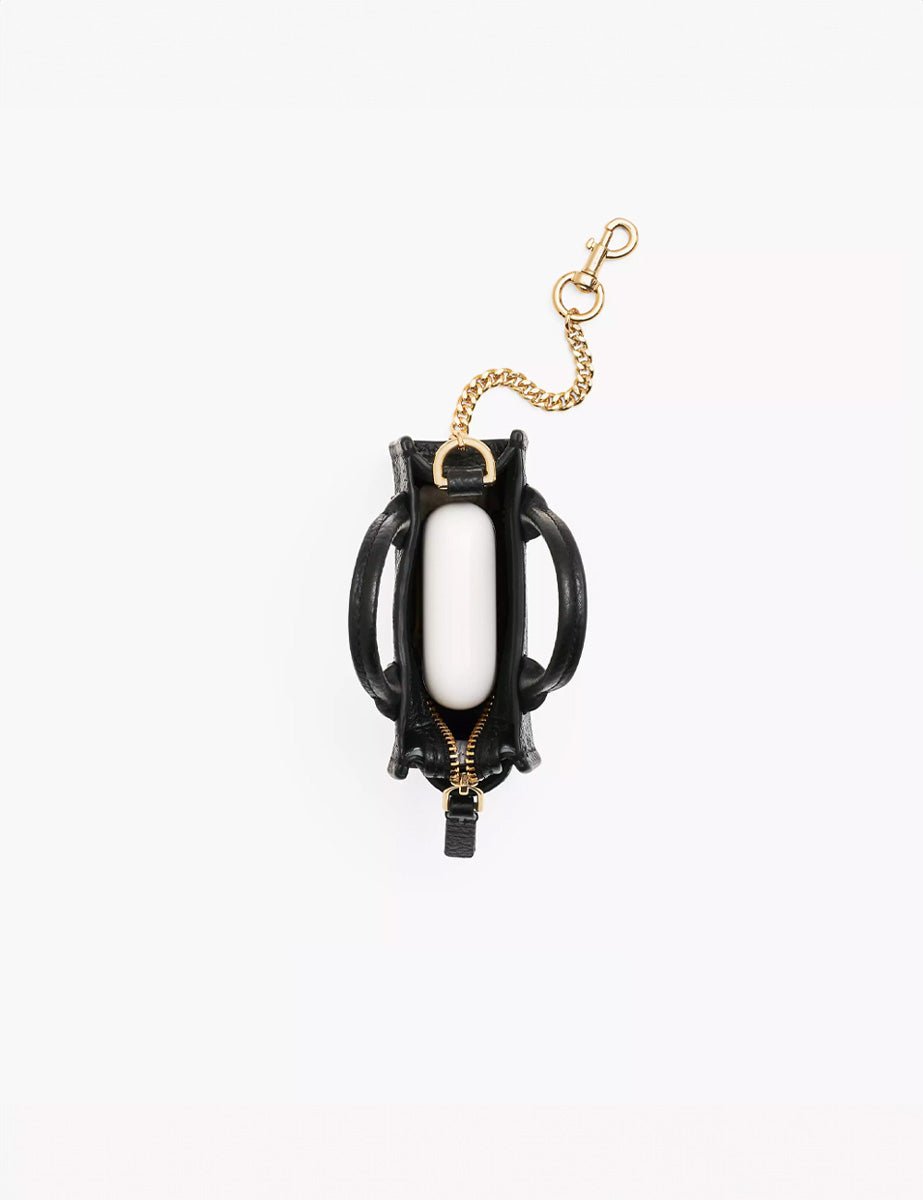 nano tote charm leather nero