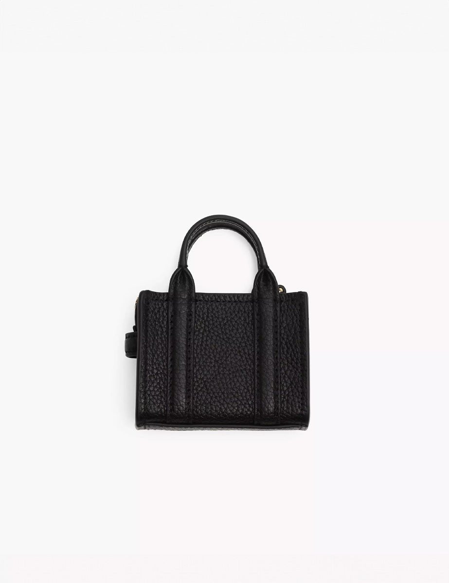 nano tote charm leather nero